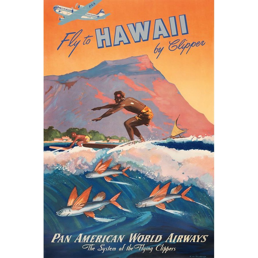 Poster - Fly To Hawaii 30x40